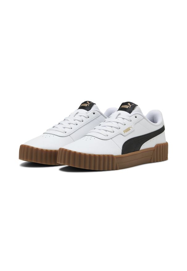 Puma - Damskie sneakersy Carina 3.0 PUMA White Black. Okazja: na plażę. Kolor: czarny, biały, wielokolorowy. Sezon: lato. Sport: turystyka piesza, tenis