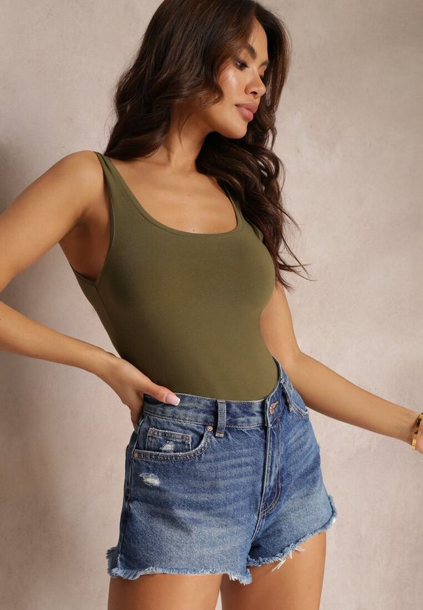 Renee - Ciemnozielony Top Phaethusi. Kolor: zielony. Długość rękawa: na ramiączkach