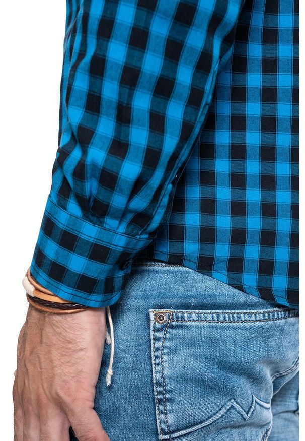 Wrangler - MĘSKA KOSZULA WRANGLER LS 1 PKT SHIRT DIRECTOIRE BLUE W5A14MXKL 112129960