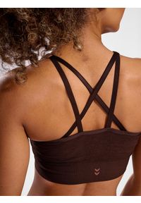 Bezszwowy biustonosz dla kobiet Hummel Focus. Kolor: brązowy. Sport: fitness #2