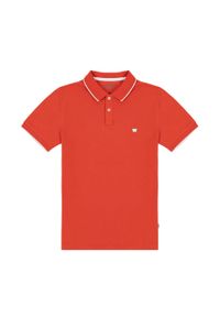 Wrangler - WRANGLER POLO SHIRT MĘSKA KOSZULKA POLO POLÓWKA PAPRIKA W7BHK4R41. Typ kołnierza: polo #4