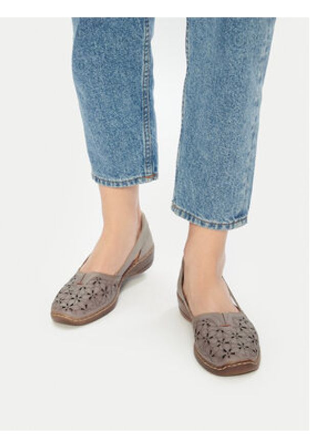 Rieker Półbuty 41356-64 Beżowy. Kolor: beżowy. Materiał: skóra