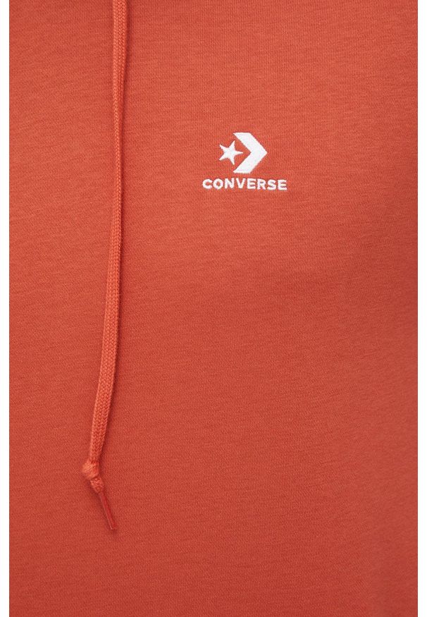 Converse bluza męska kolor pomarańczowy z kapturem gładka. Okazja: na co dzień. Typ kołnierza: kaptur. Kolor: pomarańczowy. Wzór: gładki. Styl: casual