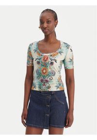 Just Cavalli T-Shirt 80PAHE02 CJ112 Kolorowy Slim Fit. Materiał: bawełna. Wzór: kolorowy #1