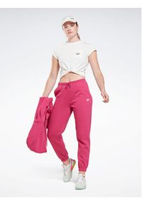 Reebok Spodnie dresowe Identity H54768 Różowy Regular Fit. Kolor: różowy. Materiał: dresówka, bawełna #4