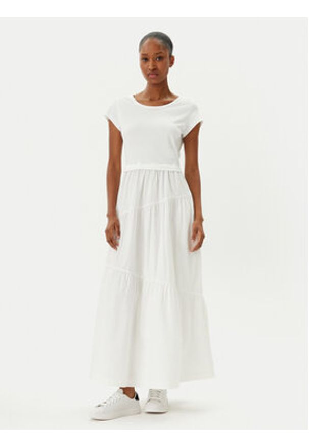 BOSS Sukienka codzienna C_Enesi_2 50536742 Biały Regular Fit. Okazja: na co dzień. Kolor: biały. Materiał: bawełna. Typ sukienki: proste. Styl: casual