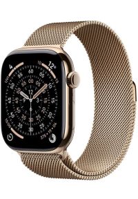 APPLE - Smartwatch Apple Watch 11 GPS + Cellular 42mm Gold Titanium Milanese Loop S/M Grafitowy (MF8Y4ZR/A). Rodzaj zegarka: smartwatch. Kolor: szary
