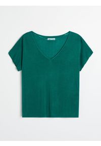 Sinsay - Bluzka z domieszką wiskozy - zielony. Kolor: zielony. Materiał: wiskoza #1