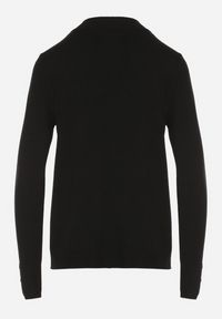 Born2be - Czarny Dopasowany Golf z Aplikacjami przy Dekolcie i Rękawach Unella. Typ kołnierza: golf. Kolor: czarny. Materiał: jeans. Wzór: aplikacja. Styl: elegancki #5