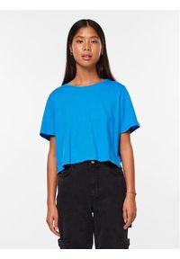 Pieces T-Shirt Sara 17146319 Niebieski Oversize. Kolor: niebieski. Materiał: bawełna #1