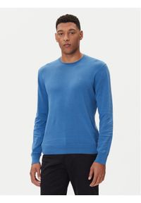 Calvin Klein Sweter LV040BM343 Niebieski Regular Fit. Kolor: niebieski. Materiał: bawełna