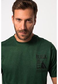 JAY-PI - Męski T-shirt outdoorowy rękaw 1/2 nadruk na piersi. Kolekcja: plus size. Kolor: zielony. Materiał: poliester, materiał. Wzór: nadruk. Sport: turystyka piesza