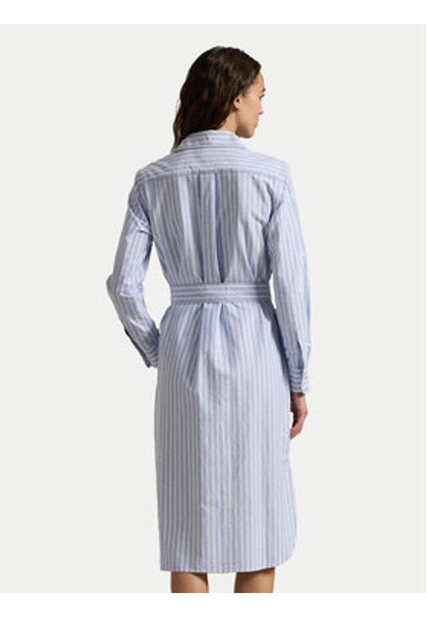 Polo Ralph Lauren Sukienka koszulowa 211959901001 Błękitny Regular Fit. Typ kołnierza: polo. Kolor: niebieski. Materiał: bawełna. Typ sukienki: koszulowe