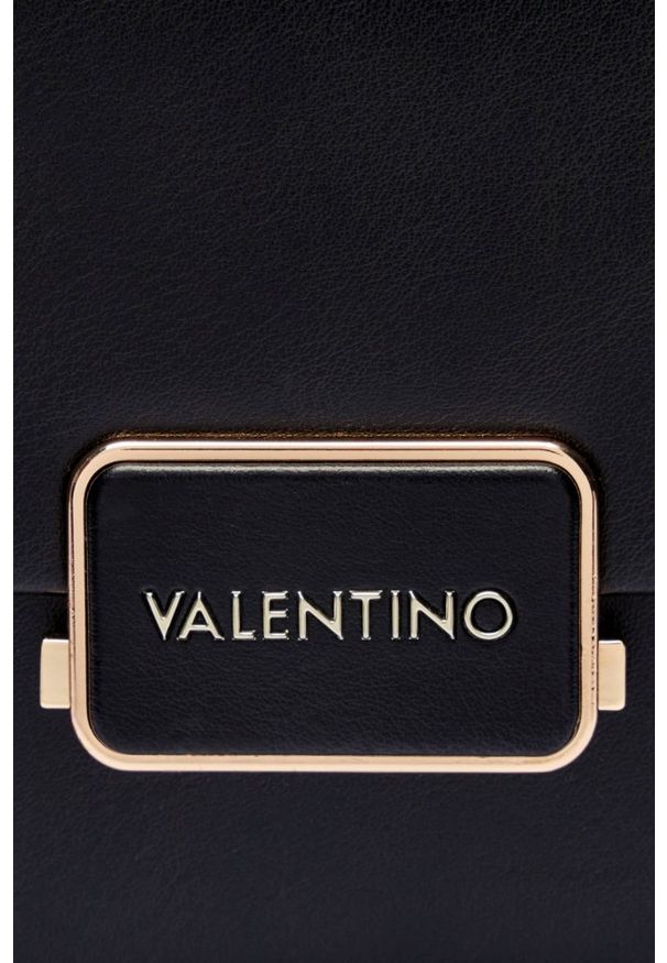 Valentino by Mario Valentino - VALENTINO Czarna stylowa damska torebka Alpheus Flap Bag. Kolor: czarny. Styl: elegancki. Rodzaj torebki: na ramię
