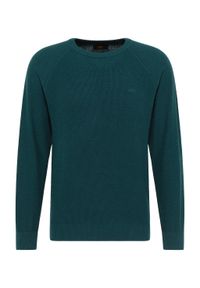 Lee - LEE RAGLAN CREW KNIT MĘSKI SWETER LOGO ESMERALDA L83PKH96. Długość rękawa: raglanowy rękaw