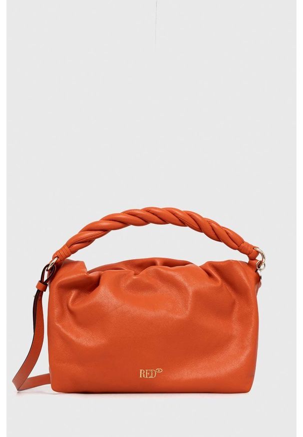 Red Valentino torebka skórzana kolor pomarańczowy. Kolor: pomarańczowy. Materiał: skórzane. Rodzaj torebki: na ramię