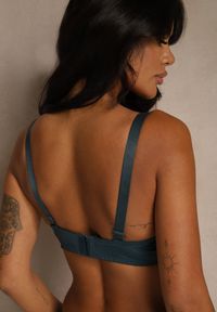 Renee - Ciemnozielony Biustonosz z Koronką i Cyrkoniami Himelodia. Kolor: zielony. Materiał: koronka. Wzór: koronka #6