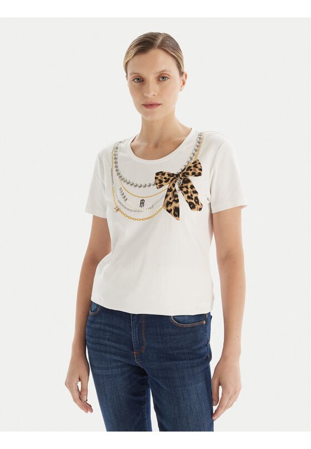 Fracomina T-Shirt FR25WT3004J40108 Biały Regular Fit. Kolor: biały. Materiał: bawełna