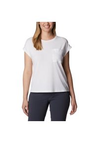 columbia - Koszulka damska Columbia Boundless Trek z krótkim rękawem. Kolor: biały, wielokolorowy. Materiał: poliester, wiskoza, elastan. Długość rękawa: krótki rękaw. Długość: krótkie. Sezon: lato. Sport: turystyka piesza #1