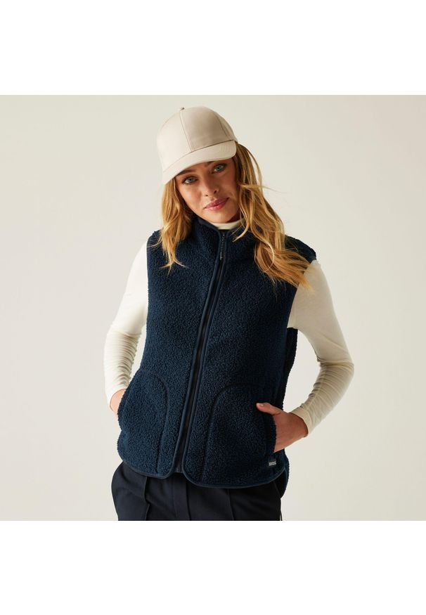 Regatta - Kamizelka damska polarowa Frankie Borg. Kolor: niebieski. Materiał: polar. Styl: elegancki