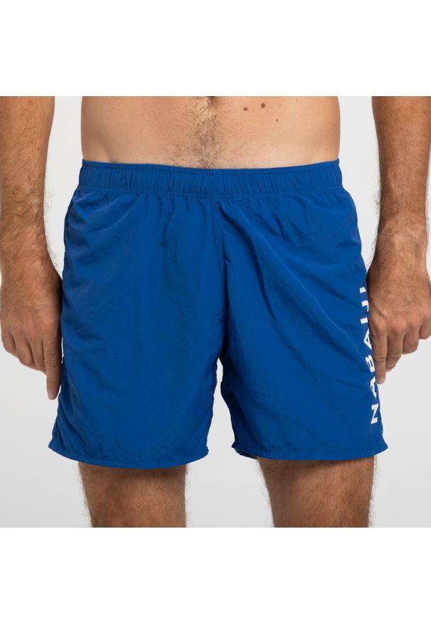 Decathlon - Szorty pływackie męskie Nabaiji 100 Basic. Kolor: niebieski. Materiał: poliester, poliamid, materiał