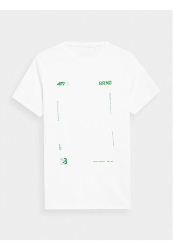 4f - 4F T-Shirt 4FSS23TTSHM311 Biały Regular Fit. Kolor: biały. Materiał: bawełna