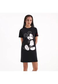 House - Sukienka t-shirtowa Mickey Mouse - Czarny. Kolor: czarny. Wzór: motyw z bajki