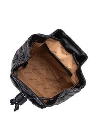 Wittchen - Damski plecak worek pikowany z nitami i ozdobnymi przeszyciami czarny. Kolor: czarny. Materiał: skóra ekologiczna. Wzór: haft. Styl: elegancki #4