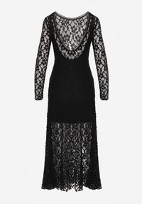 Renee - Czarna Elegancka Sukienka z Koronki z Odkrytymi Plecami Lilafera. Okazja: na co dzień. Typ kołnierza: dekolt na plecach. Kolor: czarny. Materiał: koronka. Długość rękawa: na ramiączkach. Wzór: koronka. Styl: elegancki #6