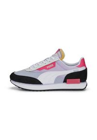 Buty do chodzenia damskie Puma Future Rider Play ON. Zapięcie: sznurówki. Kolor: wielokolorowy, fioletowy. Materiał: guma, materiał, syntetyk. Szerokość cholewki: normalna. Sport: turystyka piesza