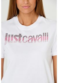 Just Cavalli - JUST CAVALLI Biały t-shirt R LOGO CRYSTAL. Kolor: biały. Materiał: bawełna #5