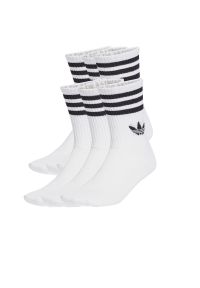 Adidas - Skarpetki unisex adidas Originals 3-Stripies Crew 6 Pairs JV7410 - białe. Kolor: biały. Materiał: materiał, nylon. Wzór: aplikacja #1