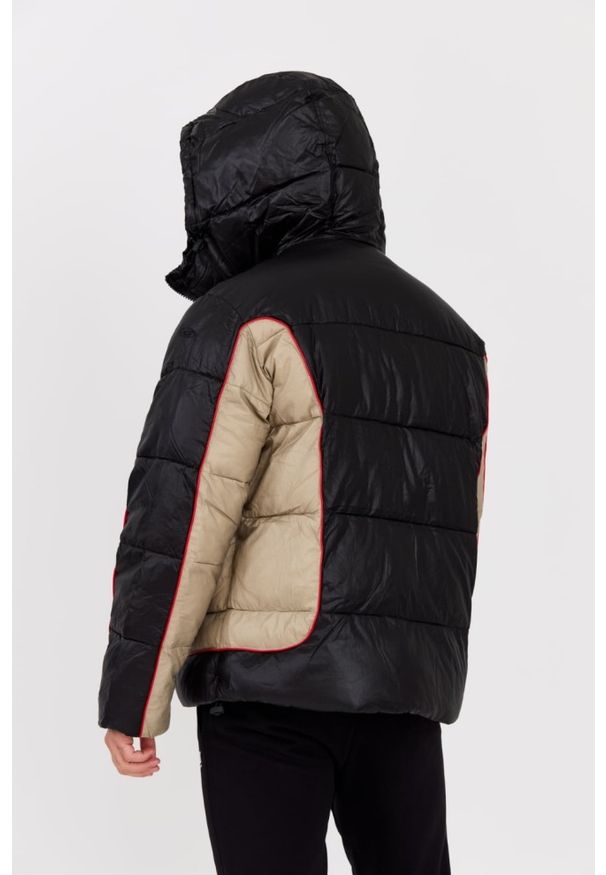 Diesel - DIESEL Czarna męska kurtka W-OSTEND, Rozmiar 48. Okazja: na co dzień. Kolor: czarny. Materiał: tkanina. Sezon: zima. Styl: elegancki, sportowy, casual