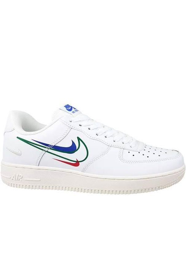 Buty do chodzenia męskie Nike Air Force 1 Low. Zapięcie: sznurówki. Kolor: biały. Materiał: syntetyk, materiał, guma. Szerokość cholewki: normalna. Model: Nike Air Force. Sport: turystyka piesza