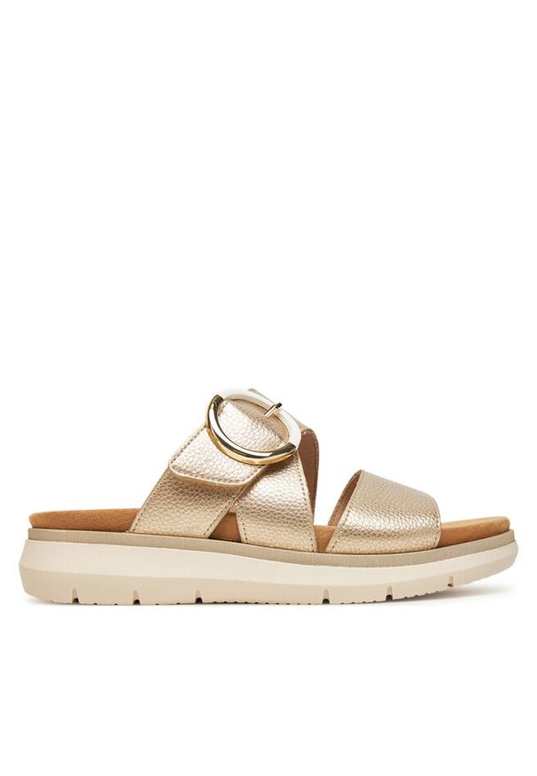 Klapki Remonte. Kolor: złoty