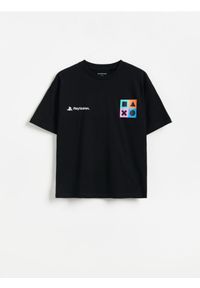 Reserved - T-shirt Playstation - czarny. Kolor: czarny. Materiał: bawełna, dzianina #1