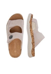 Rieker Klapki CEO-V0302-60 Beżowy. Kolor: beżowy. Materiał: zamsz, skóra #6