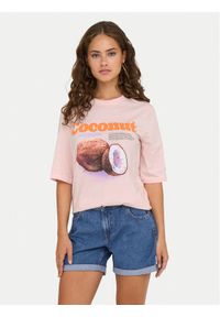 only - ONLY T-Shirt Phoebe 15351369 Różowy Regular Fit. Kolor: różowy. Materiał: bawełna