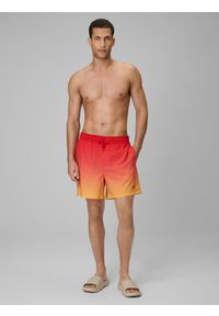 4f - 4F Spodenki plażowe boardshorty męskie - czerwone S. Kolor: czerwony. Materiał: materiał #1