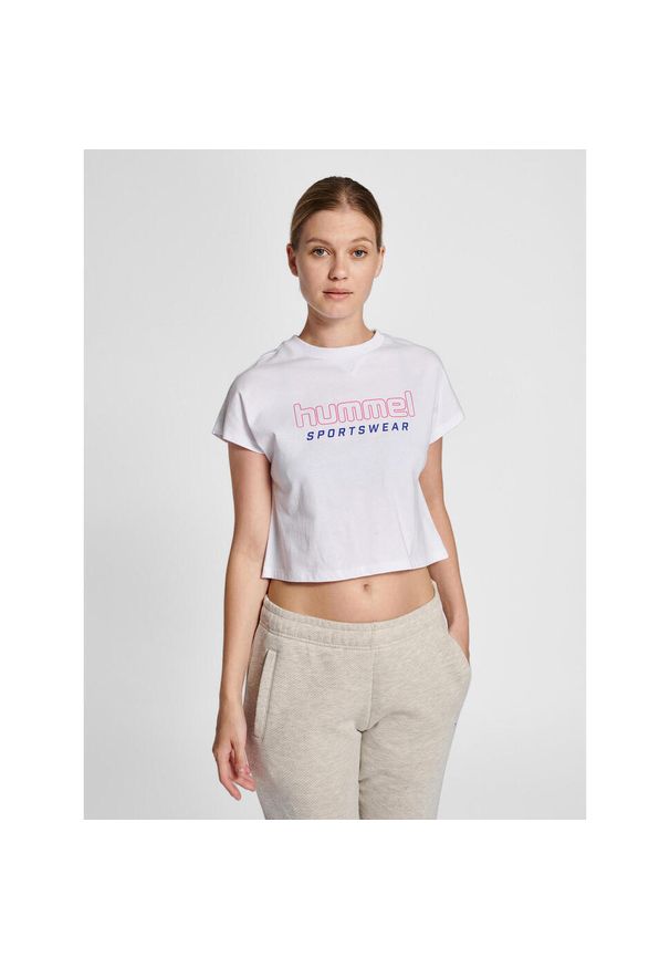 Damska koszulka crop top Hummel Legacy June. Kolor: biały