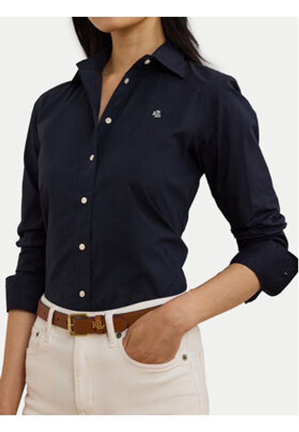 Lauren Ralph Lauren - LAUREN RALPH LAUREN Koszula Easy Care Point Collar 200684553003 Granatowy Regular Fit. Kolor: niebieski. Materiał: syntetyk
