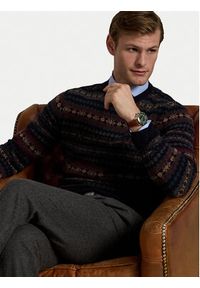 Polo Ralph Lauren Sweter 710981615001 Granatowy Regular Fit. Typ kołnierza: polo. Kolor: niebieski. Materiał: wełna #5