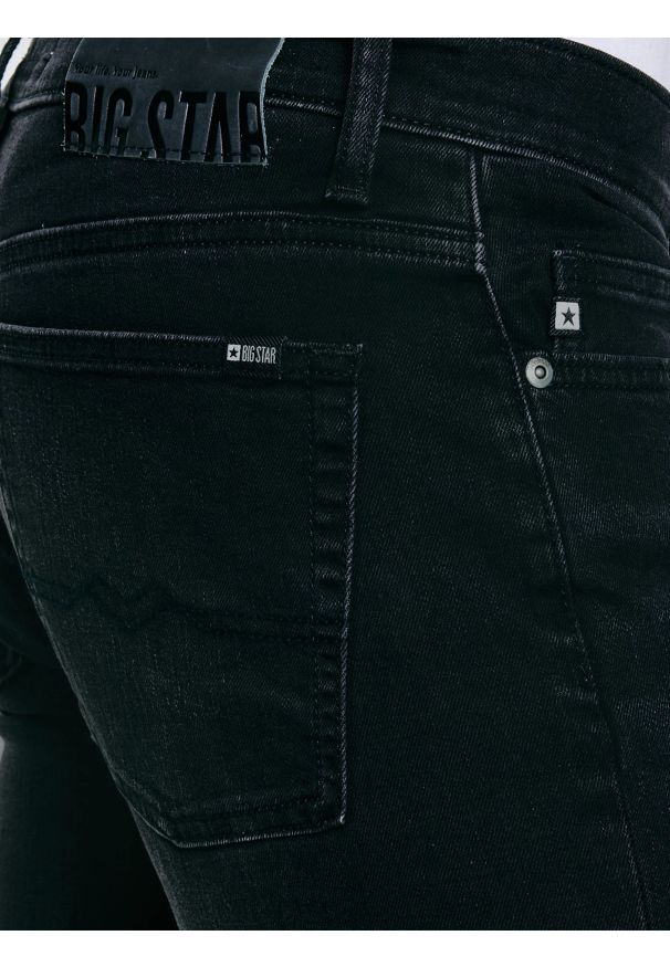 Big-Star - Jeansy męskie dopasowane czarne Terry 955. Okazja: na co dzień. Stan: obniżony. Kolor: czarny. Wzór: jednolity. Styl: casual