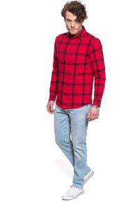 Wrangler - MĘSKA KOSZULA WRANGLER LS 1PKT SHIRT CRIMSON RED W5A1T2X51. Kolor: czerwony #7