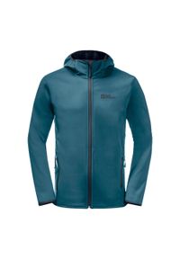 Kurtka softshell męska Jack Wolfskin Bornberg Hoody. Kolor: niebieski. Materiał: softshell