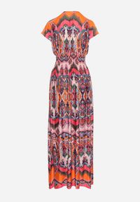 Born2be - Pomarańczowa Sukienka Maxi w Stylu Boho z Elastycznej Wiskozy Arnevia. Okazja: na co dzień. Kolor: pomarańczowy. Materiał: wiskoza. Typ sukienki: proste. Styl: boho. Długość: maxi #4