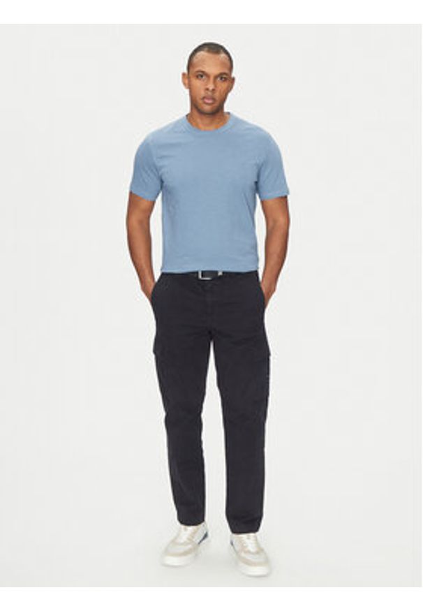 BOSS Spodnie materiałowe Sisla-8 50530599 Granatowy Regular Fit. Kolor: niebieski. Materiał: bawełna