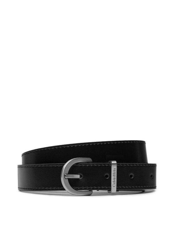 Calvin Klein Pasek Damski Ck Must Metal Loop Rnd Belt 25Mm K60K610158 Czarny. Kolor: czarny. Materiał: skóra