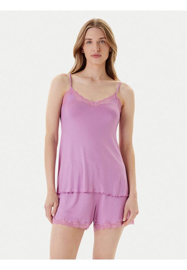 United Colors of Benetton - United Colors Of Benetton Koszulka piżamowa 3Z123H00J Różowy Regular Fit. Kolor: różowy. Materiał: wiskoza