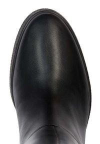 Geox kozaki skórzane D ELIDEA WEDGE C damskie kolor czarny na płaskim obcasie D36VQC 00043 C9999. Nosek buta: okrągły. Kolor: czarny. Materiał: skóra. Obcas: na obcasie. Wysokość obcasa: niski #6